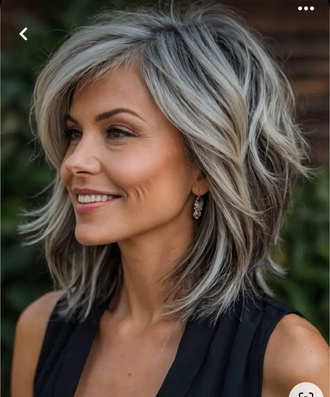 Grey Hair Shaggy Bob, Over 50 Gray Hairstyles For Women, Hairstyles For Long Gray Hair Over 50, Shag Grey Hair, Medium Length Grey Hair Styles Over 50, Women’s Hairstyles Over 50, Short Layered Hair Medium, Layered Gray Hair Over 50, Shag Hairstyles Fine Hair