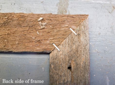 Diy Rustic Frames How To Make, Barnwood Frames Diy, Farmhouse Frames Diy, Barnwood Picture Frames Diy, Rustic Diy Picture Frames, Diy Rustic Frame, How To Make Picture Frames Diy Simple, Rustic Frames Diy, Diy 8x10 Picture Frame