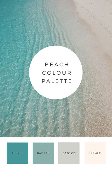 Blue Summer Color Palette, Beach Inspired Color Palette, Aqua Colour Palette, Beach Colour Palette, 2024 Color Palette, Aqua Color Palette, Ocean Color Palette, Beach Color Palettes, Beach House Colors