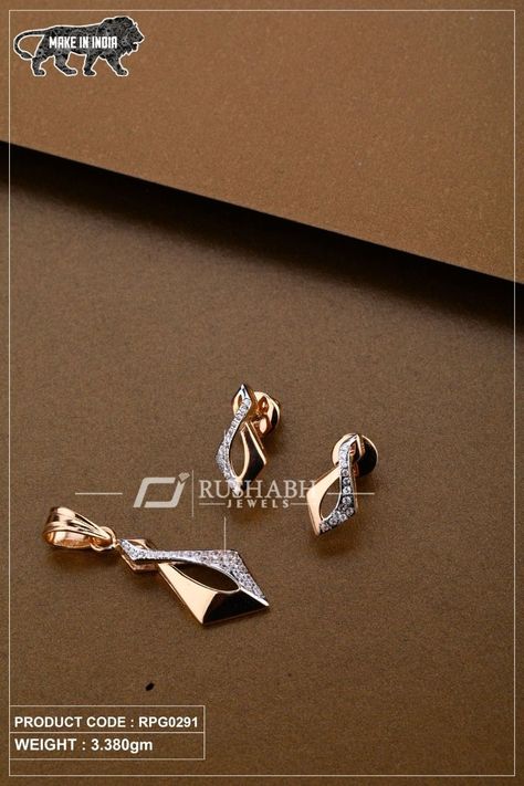 Rose Gold Pendant Set, Pendant Set Gold, Simple Jewelry Earrings, Simple Necklace Designs, Gold Pendant Set, Unique Gold Jewelry Designs, 1 Gram Gold Jewellery, Pendent Set, Gold Initial Pendant