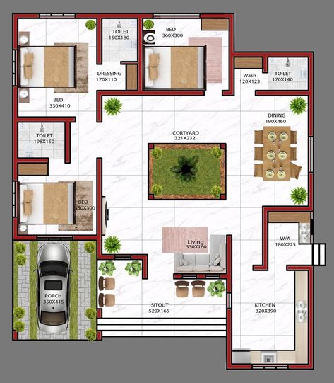 Home Design Plans Indian, 30x40 House Plans, 2bhk House Plan, Indian House Plans, Free House Plans, Courtyard House Plans, Duplex House Plans, Kerala House Design, Home Design Floor Plans