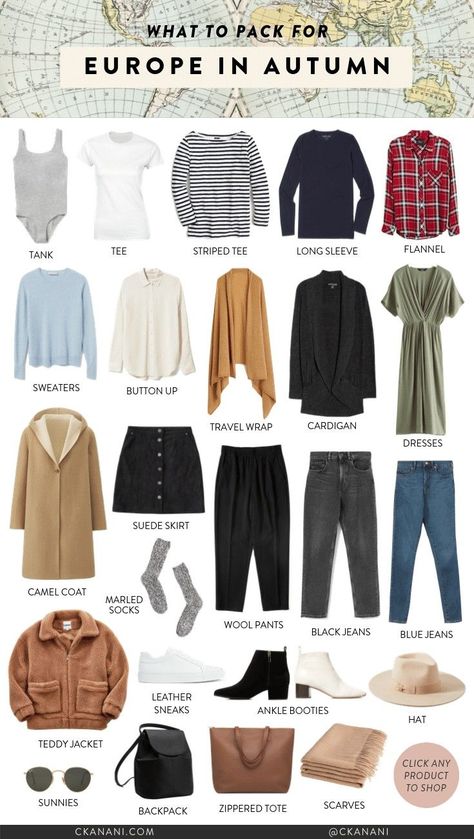 What to pack for fall in Europe (or any cold weather trip). #packing #packinglist #packingtips #travel #traveltips #travelhacks #ltkunder100 #ltkstyletip #ltktravel #europe #europetravel Two Week Travel Capsule Wardrobe Fall, What To Pack For Europe In Autumn, Outfits For Europe Fall 2023, Europe Trip Capsule Wardrobe Fall, Fall Travel Shoes, Mix And Match Fall Outfits, Pack For Europe Fall, 10 Days In Italy Packing Lists Fall, Mens Travel Capsule Wardrobe Europe Fall