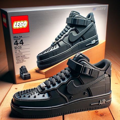 Lego Jordan, Swag Cartoon Art, Nike Black Shoes, Lego Shoes, Airforce 1s, Nike Air Force 1 Black, Best Lego Sets, Nike Fashion Shoes, Jordan Logo