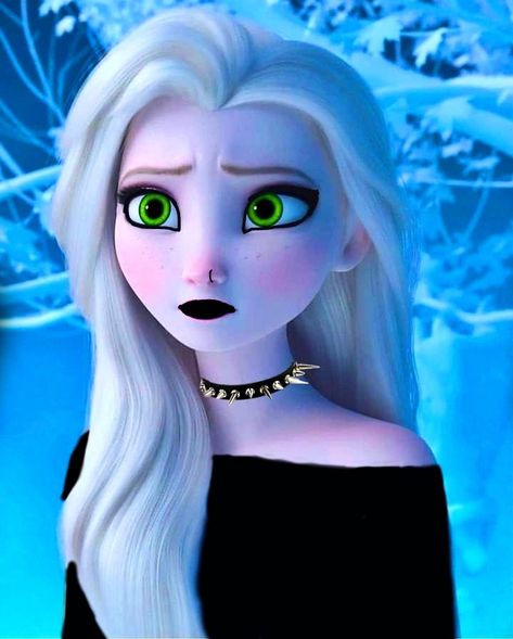 Evil Princess Art, Emo Disney Princess, Realistic Cartoon Drawings, Gothic Disney Princesses, Emo Characters, Evil Disney Princesses, Evil Elsa, Gothic Disney, Disney Princess Enchanted Tales