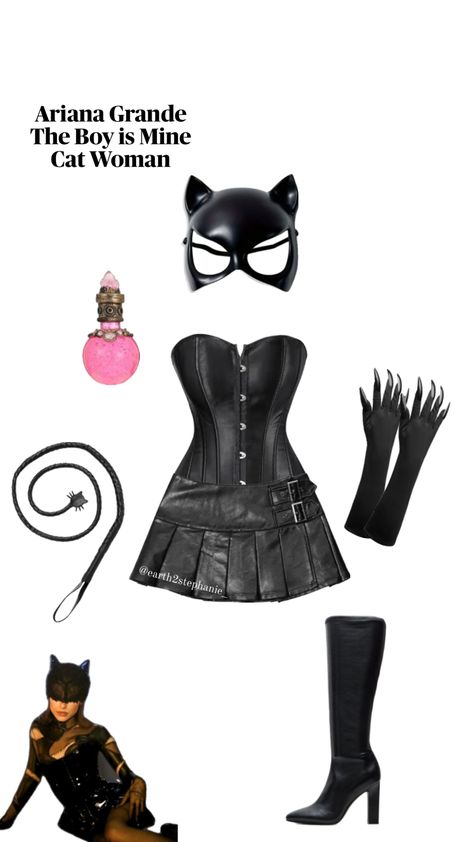 @earth2stephanie_ Ariana Grande The Boy is Mine music video Catwoman Halloween costume inspiration #Halloween #halloweenaesthetic #halloweencostume #inspo #pinterest #arianagrande Mine Music Video, Catwoman Halloween, Catwoman Halloween Costume, Catwoman Outfit, Halloween Costume Inspiration, Holloween Costume, Halloween Costume Outfits, Cat Woman Costume, Aesthetic Eyes