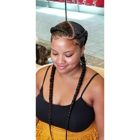 2 Feedin Braids Side Part, 2feed In Braids Cornrows, 2 Straight Back Feed In Braids, Feed In French Braids Black Hair, Two Large Feed In Braids, 2 Feed In Braids Hairstyles Side Part, 2 Feed In Cornrows, Two Jumbo Braids Cornrows, 2 Feed In Braids With Design