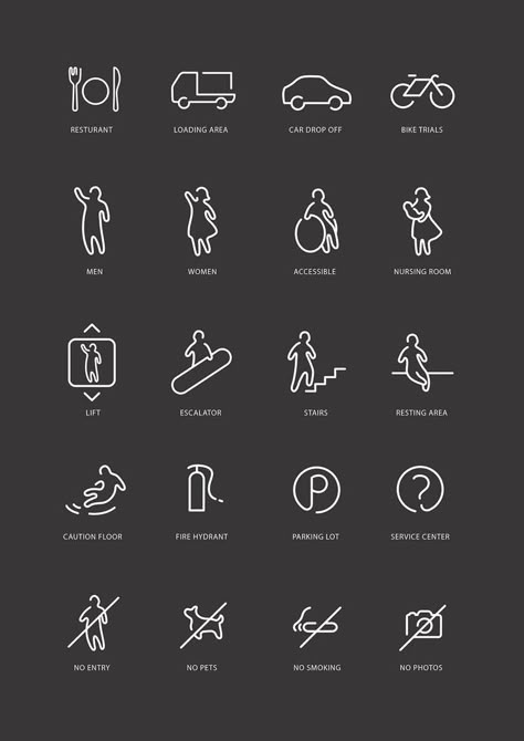 Wc Icon, Pictogram Design, Wayfinding Signs, Directional Signage, Navigation Design, Retail Signage, Way Finding, Sign System, Wayfinding Design