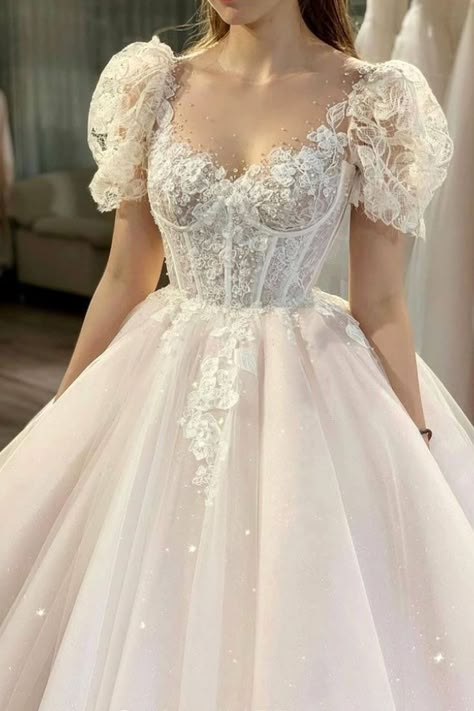 Pretty Wedding Dresses, Princess Wedding Dress, White Wedding Dress, Dream Wedding Ideas Dresses, Ball Gowns Evening, Pretty Prom Dresses, Fairytale Dress, Ball Gowns Prom, Quince Dresses