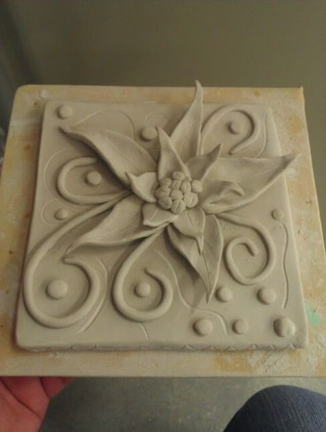 Flower Clay Tiles Design, Tile Relief Ceramics, Ceramics Relief Ideas, Tile Ceramic Ideas Art, Clay Tile Art Ideas, Clay Tile Ideas Ceramic Art, Ceramics Tile Ideas, Ceramic Flower Tiles, Clay Relief Tiles Ideas