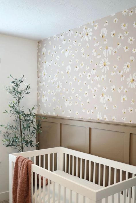 Babyletto Hudson 3-in-1 Convertible Crib with Toddler Bed Conversion Kit in White, Greenguard Gold Certified , 53.75x29.75x35 Inch (Pack of 1) Gwen Wallpaper, Tree Wallpaper Mural, Nursery Room Design, Baby Room Inspiration, Nursery Room Inspiration, Bedroom Walls, Toddler Rooms, Color Scale, Nursery Inspo