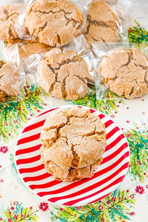 Molasses Crackle Cookies Molasses Crackle Cookie Disney, Soft Ginger Cookies, Crackle Cookies, Blackstrap Molasses, Ginger And Cinnamon, Kitchen Cookbook, Crinkle Cookies, Baking Flour, Cookie Scoop