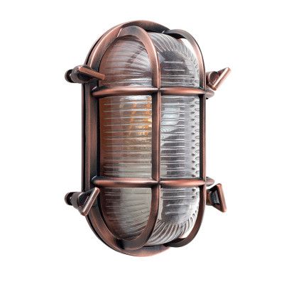 Bow IP64 Oval Bulkhead Wall Light in Copper Porch Ceiling Lights, Bulkhead Wall Light, Cascade Lights, Nautical Lighting, Bulkhead Light, Outdoor Flush Mounts, Nautical Design, Nautical Fashion, Security Lights