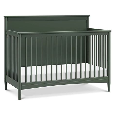 https://www.target.com/p/davinci-frem-4-in-1-convertible-crib/-/A-92161455?preselect=91293194#lnk=sametab Nursery With Green Crib, Green Crib Nursery, Dark Green Baby Nursery, Small Room Nursery Ideas, Timeless Centerpieces, Outdoorsy Nursery, Cool Nursery, Green Crib, Crib To Toddler Bed