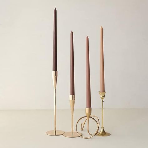 Taper Candles 12'' Colored Candle Sticks Set of 4 | Unscented | Home Decor Kitchen Decor Wedding Decorations (Brown Shades) Taper Candle Centerpiece, Tapper Candles, Brown Candle, Colored Candles, Brown Candles, Boho Candle, Candle Home Decor, Tapered Candles, Coloured Candles