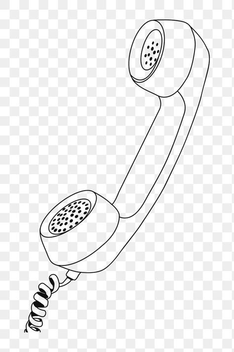 Landline Phone Drawing, Retro Phone Drawing, Telephone Drawing Simple, Rotary Phone Drawing, Phone Drawing Easy, Old Phone Drawing, Telephone Doodle, Telephone Sketch, Phone Clip Art