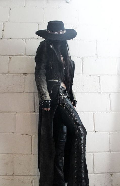 The dark, gothic, cold creature is the mystery of the WWE. She's know… #random #Random #amreading #books #wattpad Goth Cowboy, Cowboy Aesthetic, Wilde Westen, Fest Outfits, Cowboy Outfits, Rock Punk, Gothic Outfits, Mode Inspo, Dark Fashion