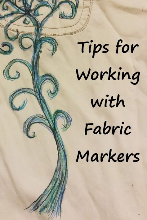 Embroidery Ideas To Cover Stains, Drawing On Fabric Ideas Textile Art, Coloring On Fabric, Art For Clothes, How To Use Fabric Markers, Texta Pen Art, Diy Fabric Marker Shirt Design, Fabric Marker Ideas Shirts, Fabric Markers Ideas