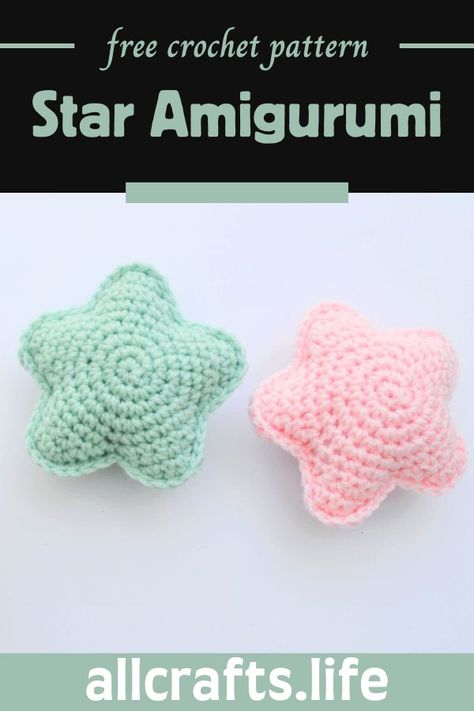 Crochet Easy Star Amigurumi Crochet Star Amigurumi Free Pattern, Small Crochet Stars Free Pattern, Crochet Puffy Star, Crochet Star Charm, Crochet Star Ornament Free Pattern, Amigurumi Star Free Pattern, Crochet Star Pattern Diagram, Crochet Star Keychain Free Pattern, Free Star Crochet Pattern