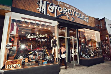 A look behind the scenes at one of Los Angeles' top custom motorcycle shops, For The Love Of Motorcycles. Custom Motorcycle Shop, Bike Showroom, Bike Garage, Roland Sands Design, Motorcycle Workshop, Motorcycle Store, Bike Exif, Motorcycle Shop, Motorcycle Garage