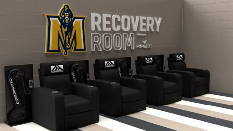 Sports Recovery Lounge, Recovery Center Design, Sport Massage Room, Athletic Training Room Design, Gym Recovery Room, Sports Recovery Room, Container Spa, Gym Recovery, Athlete Recovery