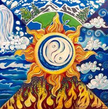 Five Elements Painting by Michell Rosenthal 5 Elements Of Nature Art, Elements Of Nature Art, Cybersigilism Tattoo Design, 5 Elements Of Nature, Elements Painting, Cybersigilism Tattoo, Spirit Connection, Eastern Medicine, 555 Wallpaper