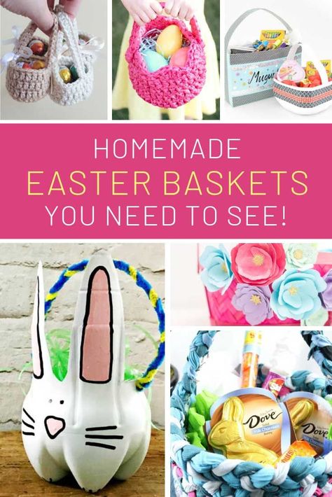 Upcycled Baskets, Make An Easter Basket, Diy Easter Baskets, Handmade Easter Basket, Homemade Easter Baskets, Mini Easter Basket, Unique Easter Baskets, Baskets Diy, Easter Baskets To Make