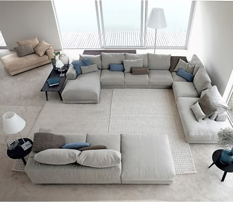 Couches Living Room Comfy, U Couch, Large Sectional, Corner Sofa Design, Room Sofa Design, Modern Sofa Living Room, Sala Grande, Comfy Living Room, Sofa Bed Design