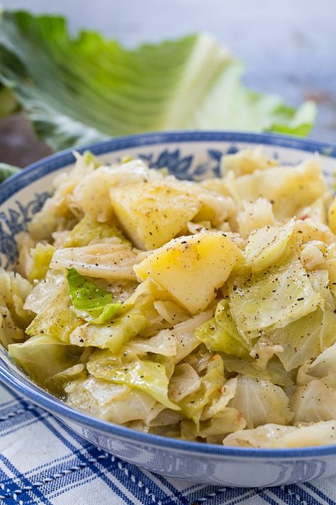 Smother Cabbage Recipes, Irish Potatoes And Cabbage, Smothered Cabbage With Bacon, Chicken Cabbage And Potatoes, Crockpot Cabbage And Potatoes, Boiled Cabbage And Potatoes, Boiled Cabbage Recipe Southern, Potatoes And Cabbage Recipes, Cabbage Potato Recipes