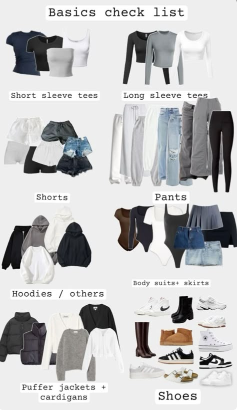 Essentials Women Outfit, Outfit Basics You Need, Toronto Fits, School Outfit Ideas Highschool, Clean Girl Wardrobe, Basic Cute Outfits, Outfit Ideas Basic, Outfit Basics, Basic Outfit Ideas