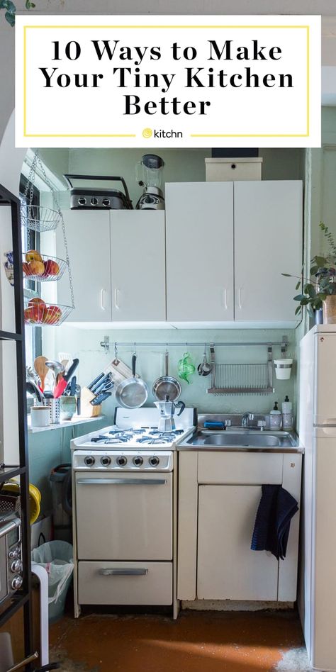 Tiny Living Kitchen, Tiny Kitchen Countertops, Small Kitchen No Counter Space, Tiny U Kitchen, Super Tiny Kitchen Ideas, Tiny One Wall Kitchen Ideas, Ikea Tiny Kitchen Ideas, Ikea Tiny Kitchen, Tiny Shed Kitchen