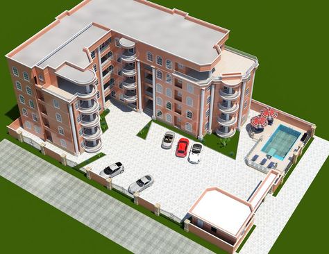 Hotel Structure Design, 6 Unit Apartment Building Plan, Apartment Plans Architecture, Apartment Building Layout, Small Apartment Complex Plans, Small Apartment Building Plans, Staff Housing, Apartment House Plans, Small Apartment Complex