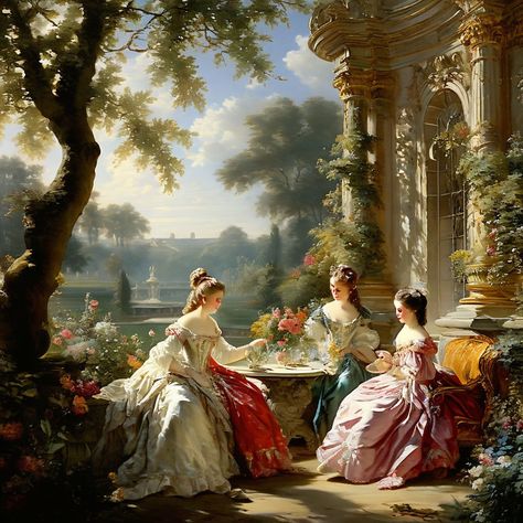 Aristocrats of 18th century French society by Nusret - Playground French Baroque Painting, 18th Century England Aesthetic, Rococo Art Aesthetic, Victorian Art Aesthetic, 16th Century Aesthetic, Art History Aesthetic, 18th Century Art, 18th Century Aesthetic, 19th Century Aesthetic