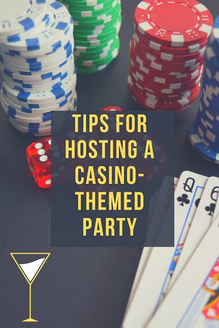 Tips for Hosting a Casino-Themed Party Poker Themed 40th Birthday, Casino Night Menu Ideas, Vegas Games Diy Casino Night, Casino Theme Game Ideas, Casino Night Fundraiser Games, Casino Night At Home Parties, Home Casino Party, Casino Nights Theme Party, Gambling Party Games