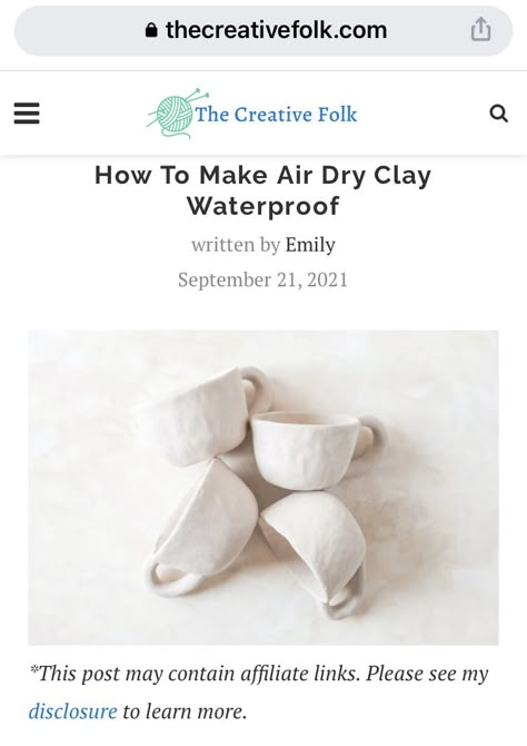 How To Make Air Dry Clay Waterproof, Waterproof Air Dry Clay, How To Paint And Seal Air Dry Clay, Food Safe Clay, How To Waterproof Air Dry Clay, How To Make Air Dry Clay Food Safe, Seal Air Dry Clay, Air Clay Recipe, Glazing Air Dry Clay