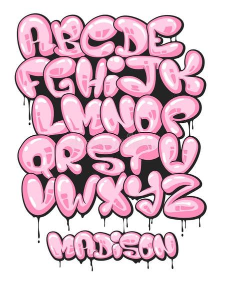 Classic Street Art Graffiti Font Type Alphabet Stock Vector - Illustration of decor, typeset: 35185186 Bubble Letters Alphabet, Bubble Alphabet, Graffiti Alphabet Styles, Alphabet Graffiti, Alfabet Font, Graffiti Lettering Alphabet, Bubble Letter Fonts, Graffiti Art Letters, Alphabet Style