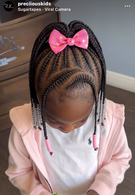 Little Black Girls Hairstyles For Kids Braid, Braided Hairstyles For Two Year Old, Lemonade Braids Little Kids, Black Girls Hairstyles Braids Kids Easy, Quick Hairstyles For Lil Girls Black, Kids Braided Ponytail With Curls, Braid Hairstyles For Toddler Girls Black, Toddler Girls Braided Hairstyles, Natural Kid Hairstyles Black