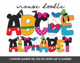 Mickey Doodle, Disney Characters Letters, Doodle Letters Alphabet, Character Alphabet, Alphabet Disney, Mickey Mouse Letters, Disney Names, Disney Letters, Disney Alphabet