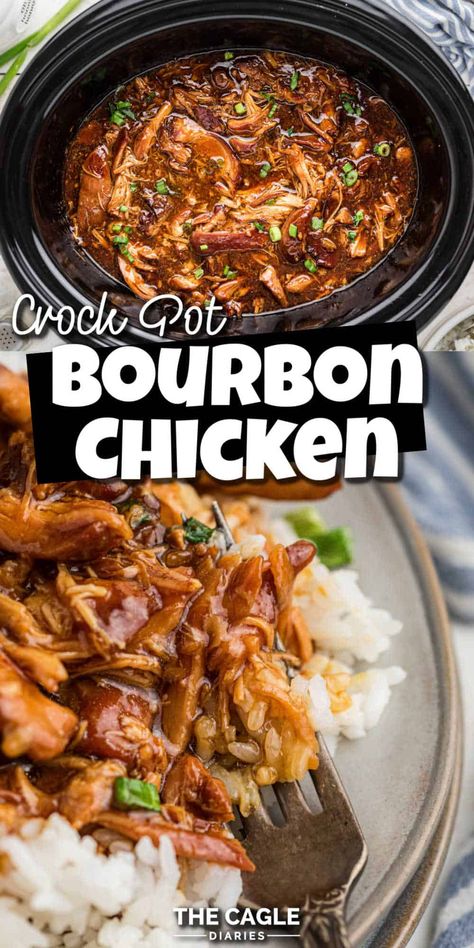 Crock Pot Bourbon Chicken makes this dish even easier to make. You'll think you're sitting in the food court at the mall. Bourbon chicken cooked in the slow cooker is wickedly easy with step by step directions. Croc Pot Meals For Family, Healthy Crockpot Recipes Dinner, Crock Pot Christmas Dinner, Croc Pot Fall Recipes, Crockpot Recipes Slow Cooker Easy, Chicken And Broccoli Crockpot Recipes, Crockpot Chicken And Broccoli Recipes, Cold Weather Dinner Ideas Crockpot, Winter Meals Crock Pot