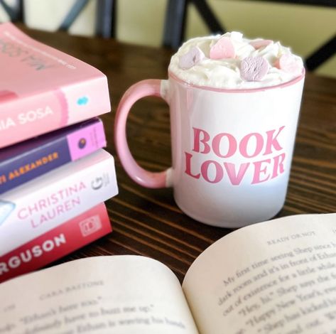 Happy Saturday! 💗☕️ Come tell us what you’re reading this weekend! Thank you @reading2relax for the great photo featuring our Book Lover Mug in pink!! 🤩 #BookLover #BookishMug #mugs #CoffeeAndBooks #BooksAndCoffee #CoffeeAndCurrentlyReading #BookLove #BookishGifts #BookishShop #BookishMerch #BookishStuff #BookishSmallBusiness #FablesAndTalesCo Book Cups, Romance Bookstore, Book Mugs, Book Lover Aesthetic, Book Mug, Mugs Ideas, Disney Movies To Watch, Pretty Mugs, Pretty Cups