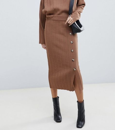 Prepare to Obsess Over This $65 Instant Outfit From Zara Knitted Skirt, Cozy Fall Outfits, Tube Skirt, Knit Midi Skirt, Skirt Outfit, Ribbed Knit Sweater, Sweater Set, Knit Set, Cozy Knits