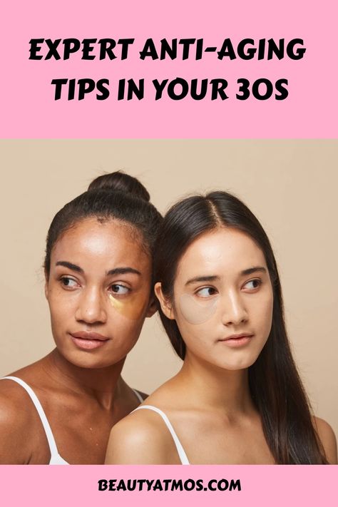 Two women with different skin tones applying skincare patches to their faces, promoting anti-aging tips in your 30s. Anti Aging Lifestyle, Anti Ageing, Different Types Of Acne, Types Of Acne, Diy Beauty Treatments, Anti Aging Ingredients, Anti Aging Treatments, Anti Aging Tips, Improve Skin Texture