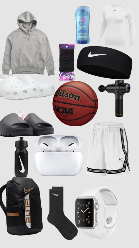 Basketball Things To Buy, Basketball Necessities, Basketball Fits For Women, Basketball Clothes Outfits, Basketball Bag Essentials, Basketball Wishlist, Basketball Practice Outfit, Basketball Outfits Men, Hooping Fits