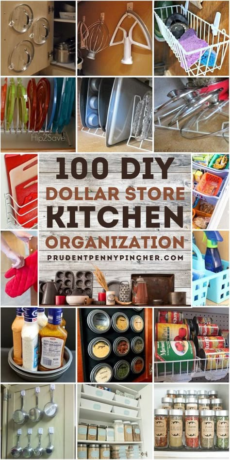 Organize your kitchen for cheap with these dollar store kitchen organization ideas. From clever pantry organization ideas to organizing kitchen cabinets, there are plenty of kitchen organizing ideas on a budget. These small kitchen organization ideas will help you maximize space. Dollar Store Kitchen Organization, Dollar Store Organizing Kitchen, Kitchen Storage Organization Ideas, Diy Kitchen Organizer, Gallery Building, Diy Makeup Organizer, Dollar Store Organization, Diy Organizers, Diy Spice Rack