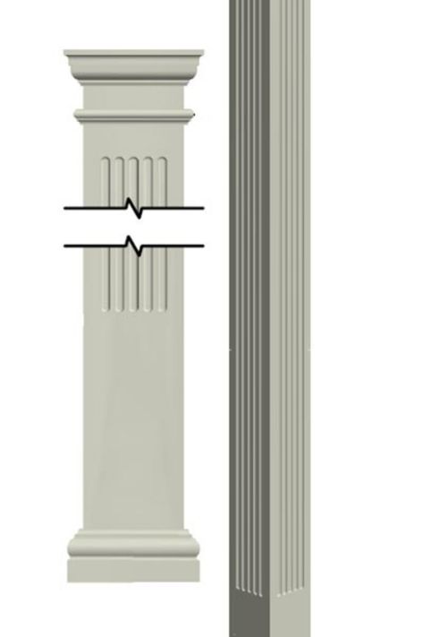 Fiberglass columns square fluted tapered porch post column by First Class Building Products, Inc. Fiberglass Columns, Fluted Columns, Porch Columns, Porch Posts, Home Owners, Home Porch, Porch Patio, Porch, Exterior