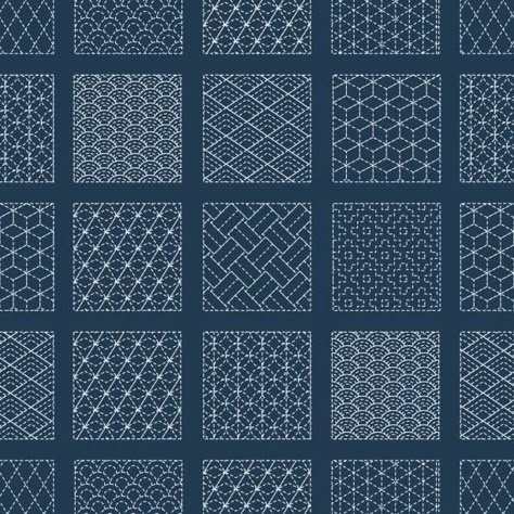 840+ Sashiko Stock Illustrations, Royalty-Free Vector Graphics & Clip Art - iStock | Sashiko stitching, Japanese sashiko, Sashiko mending Shashiko Embroidery Patterns Free, Sashiko Jeans, Sashiko Patterns, Boro Stitching, Sashiko Pattern, Sashiko Boro, Boro Sashiko, Sashiko Embroidery, Visible Mending