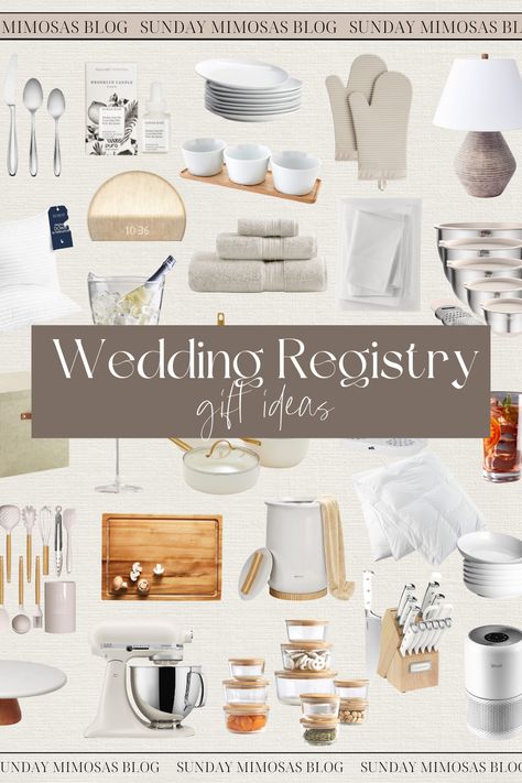 Wedding Registry Ideas Ultimate List!! Need help coming up with gifts to add to your wedding registry!? We've got you covered! Here are our top wedding registry ideas from Amazon, Crate and Barrel and Target that will elevate your home! From luxurious bath towels and coupe wine glasses to gorgeous flatware and ceramic cookware, these are all the items you need to start your newly married life together! Housewarming Gift Registry List, Top Registry Items Wedding, Best Things To Put On Wedding Registry, Must Have Registry Items Wedding, Wedding Registry Must Haves Amazon, Wedding Registry Checklist Amazon, Best Registry Items Wedding, Things To Put On A Wedding Registry, Fun Wedding Registry Ideas