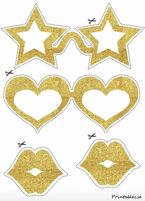 Photo Booth Props Free Printables, Photo Booth Props Free, Golden Glasses, Photo Booth Props Birthday, Graduation Photo Booth Props, Diy Photo Booth Props, Photobooth Props Printable, Printable Props, Printable Photo Props