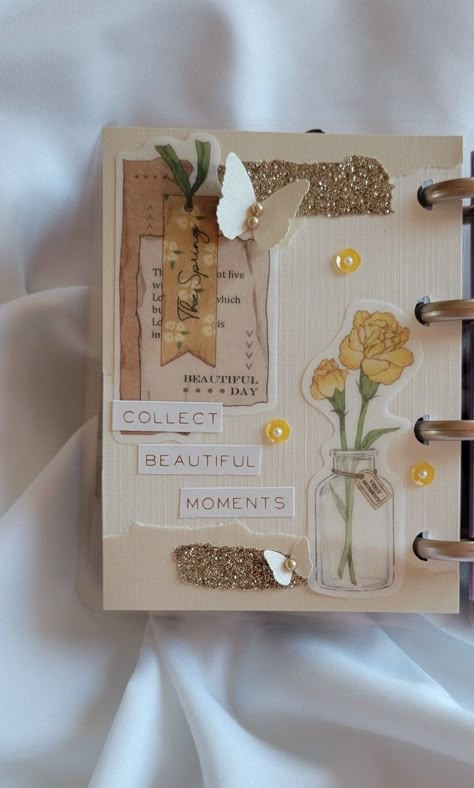 Aesthetic Photos For Journal, About Me Journal Ideas Aesthetic, Beautiful Journal Ideas, Flower Journal Aesthetic, Cute Diary Covers Aesthetic, Vintage Journal Ideas Diy, Journaling Cover Ideas, Journal Book Cover Ideas, Family Journal Ideas