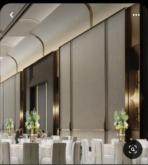 Prefunction Hall Design, Ballroom Design Interior Hotel, Banquet Wall Designs, Banquet Room Design, Ballroom Interior Design Modern, Prefunction Hall, Ballroom Design Interior, Modern Banquet Hall Design Interiors, Conference Hall Design Interiors