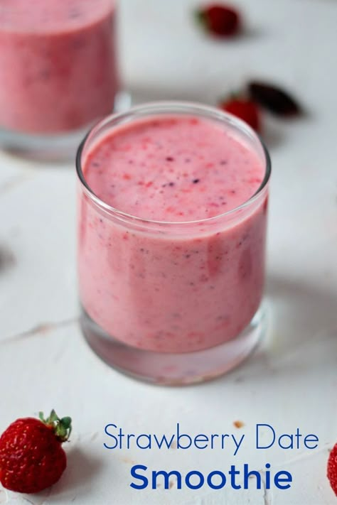 Strawberry Date Smoothie Recipe #Smoothie #SmoothieRecipe #StrawberrySmoothie #DateSmoothie Strawberry Dates Smoothie, Smoothie Recipes With Dates, Date Smoothie Pregnancy, Date Smoothie Recipes, Pregnancy Smoothie Recipes, Pregnancy Smoothie, Date Smoothie, Labor Prep, Pregnancy Recipes